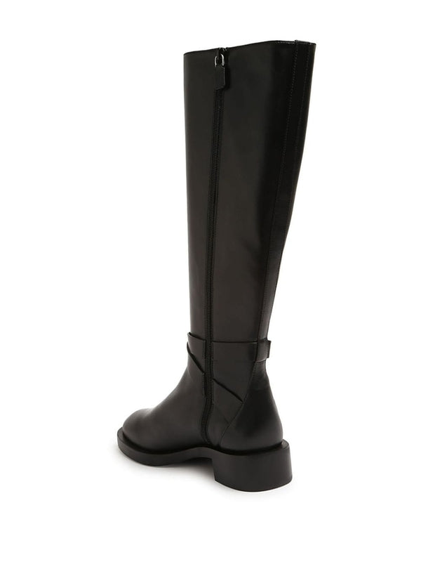 Black Calfskin High Boots