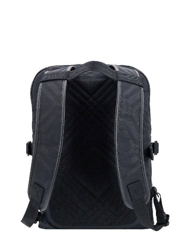 Check Jacquard Zipper Pocket Backpack