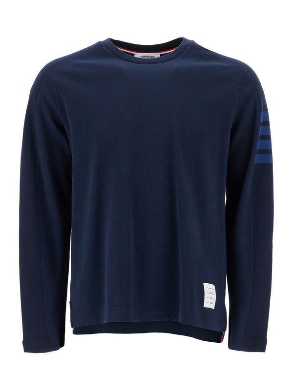 4-bar Cotton Long-sleeve Top