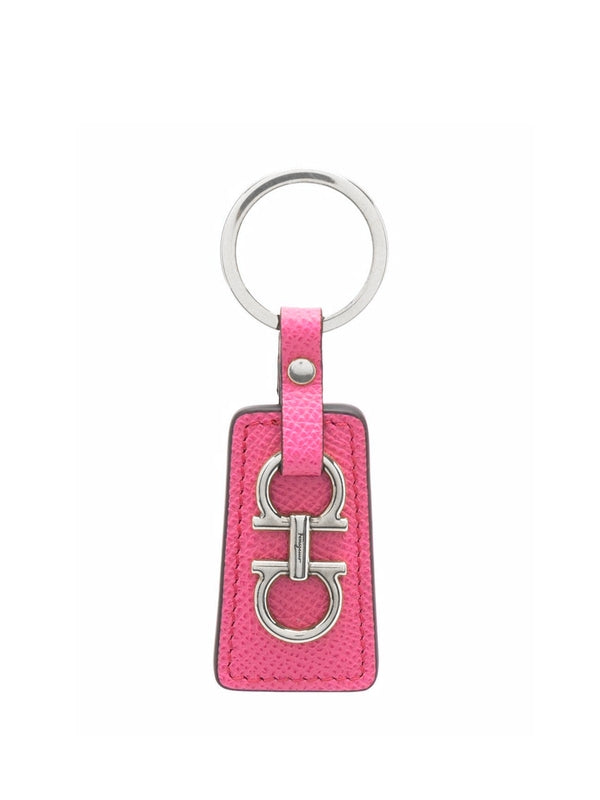 Gancini Logo Leather Keyring