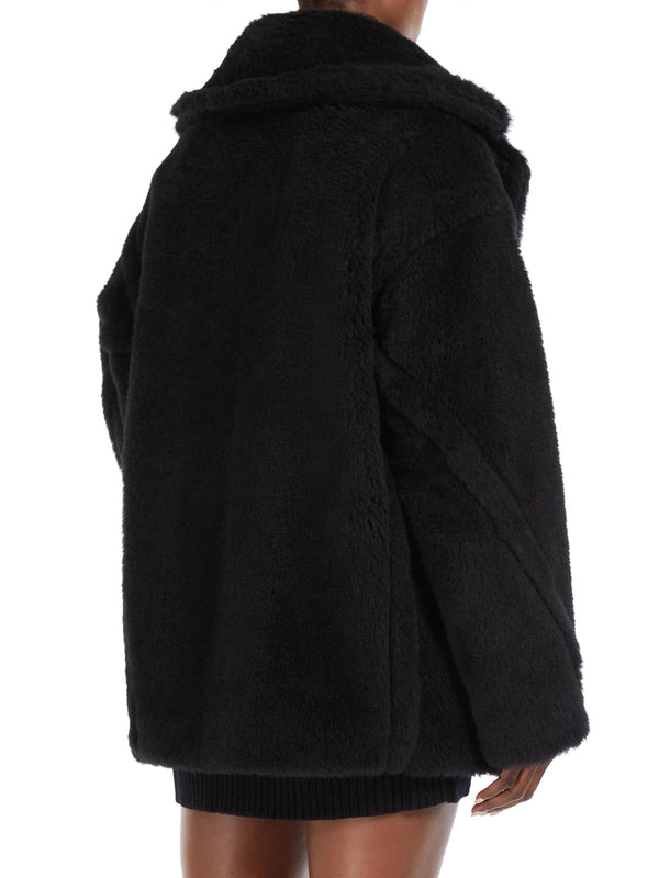 Black Alpaca Wool Shearling Jacket