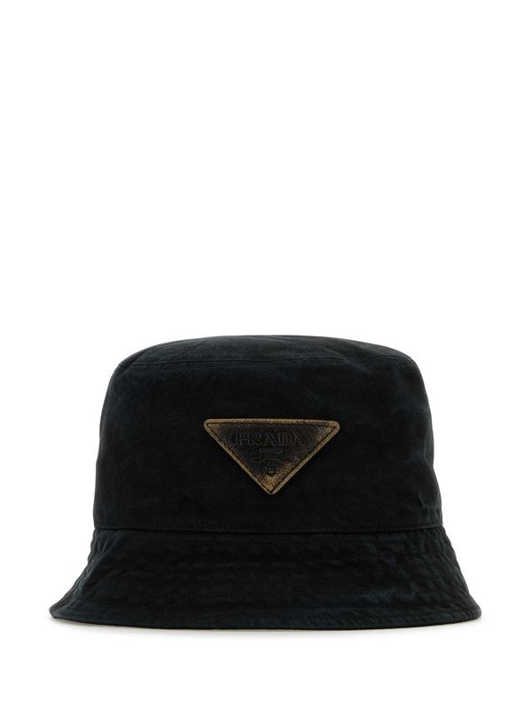 Triangle Logo Patch Cotton Bucket Hat