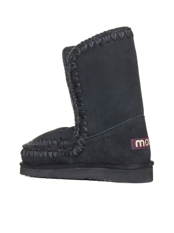 Black Leather Mid Boots