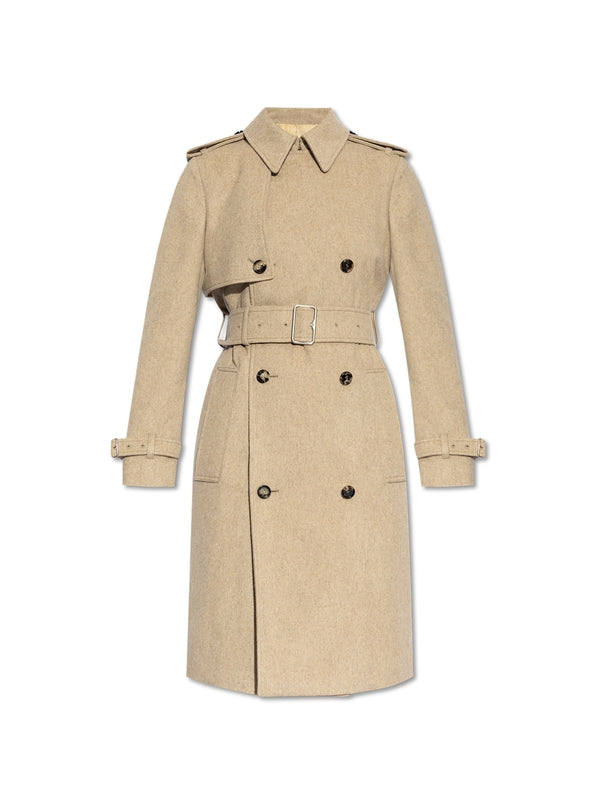 Belt Detail Cashmere Trench Coat