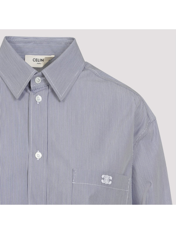 Triomphe Logo Embroidered Cotton Silk Shirt