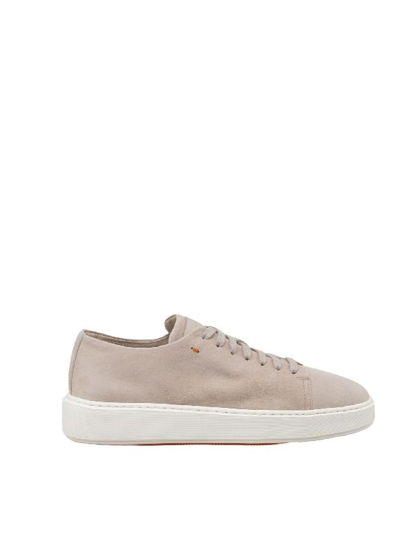 Stitch Detail Suede Lowtop Sneakers