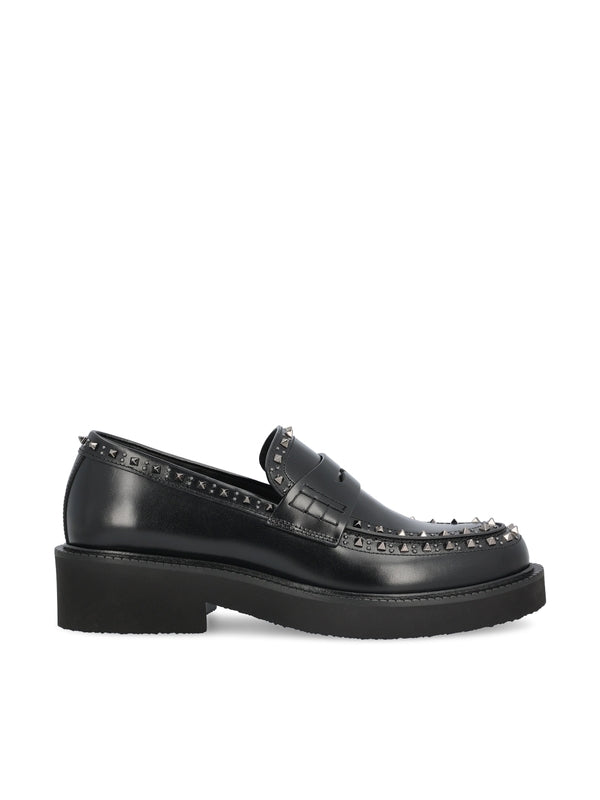 Rockstud Leather Penny Loafers