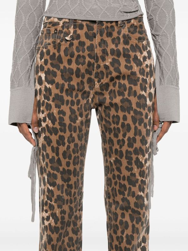 Jane Leopard Printing Denim
  Pants