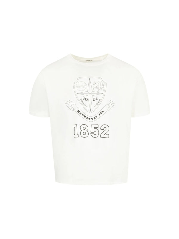 Emblem Printed Cotton Short Sleeve T-shirt