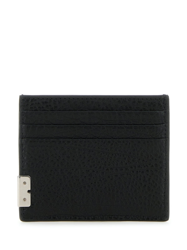 B Cut Leather Card Wallet