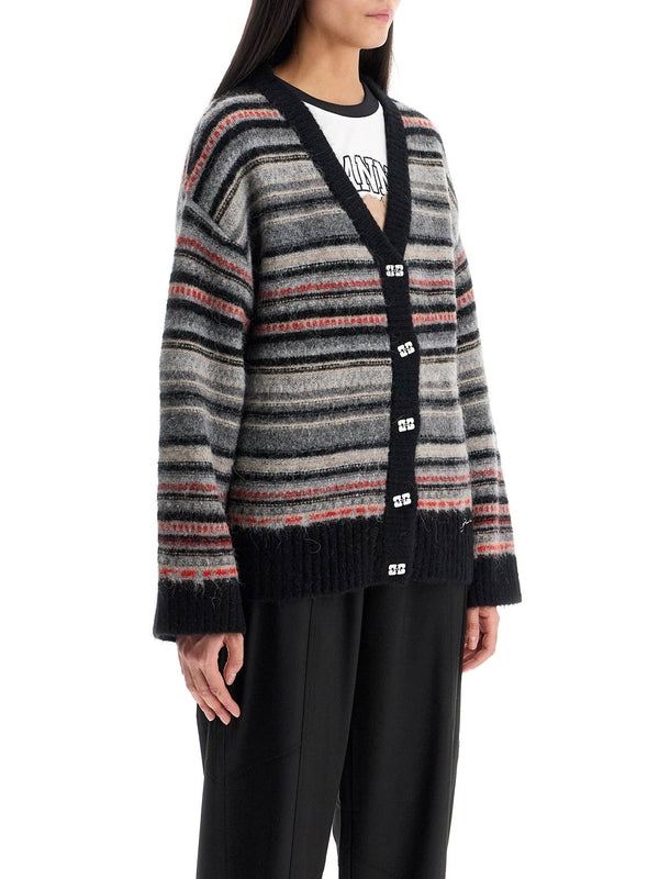 Stripe Alpaca Blend Cardigan