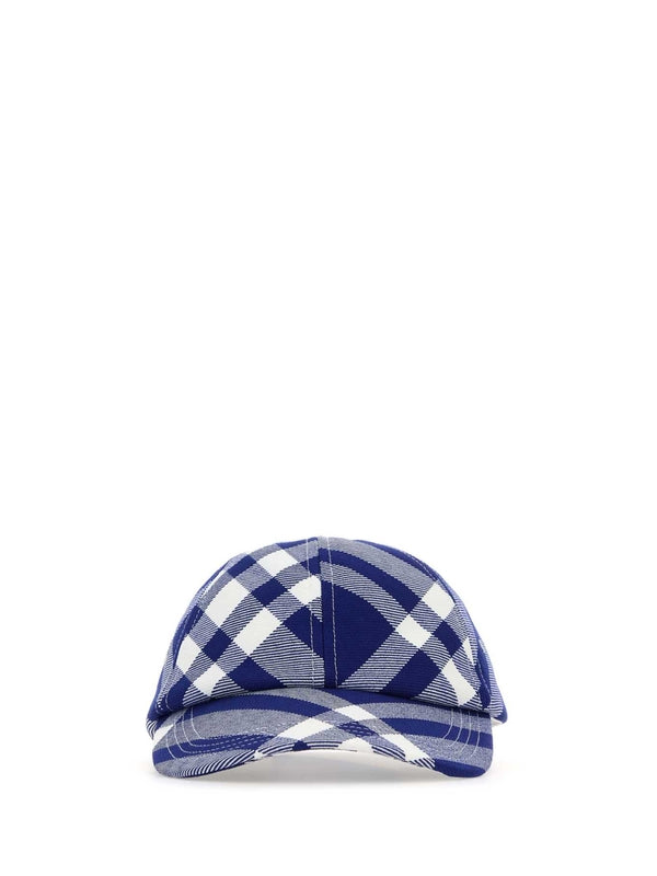 Wool Blend Check Pattern Ball Cap