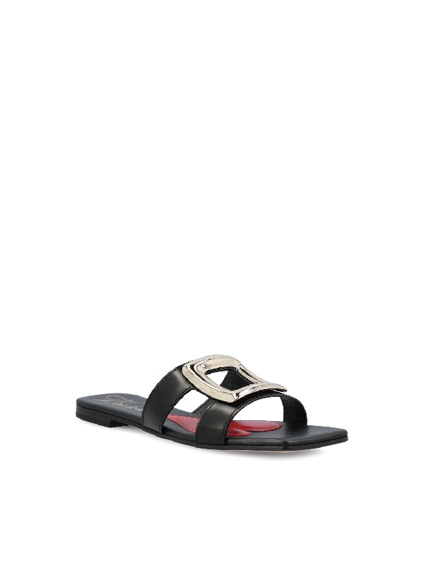 Viv Metal Buckle Leather Sandals