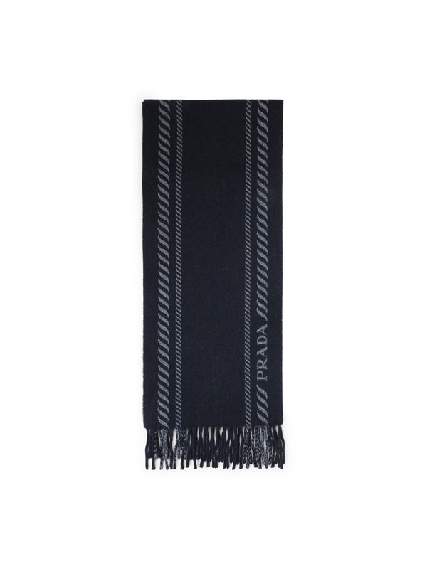 Prada Navy Wool Mufflers