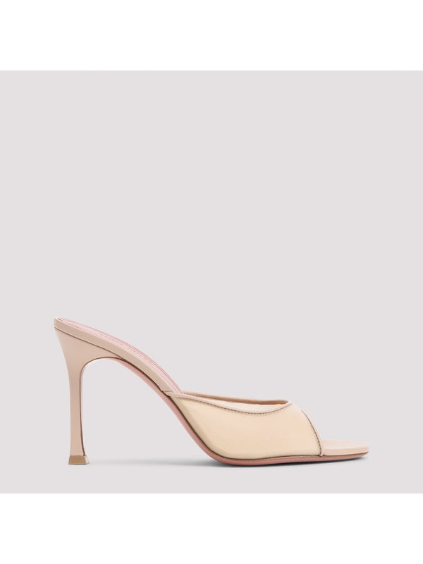 Alexa Mesh Detail Leather Sandal Heel