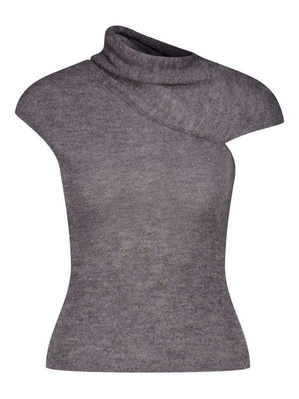 Aurum Asymmetric Gray Top