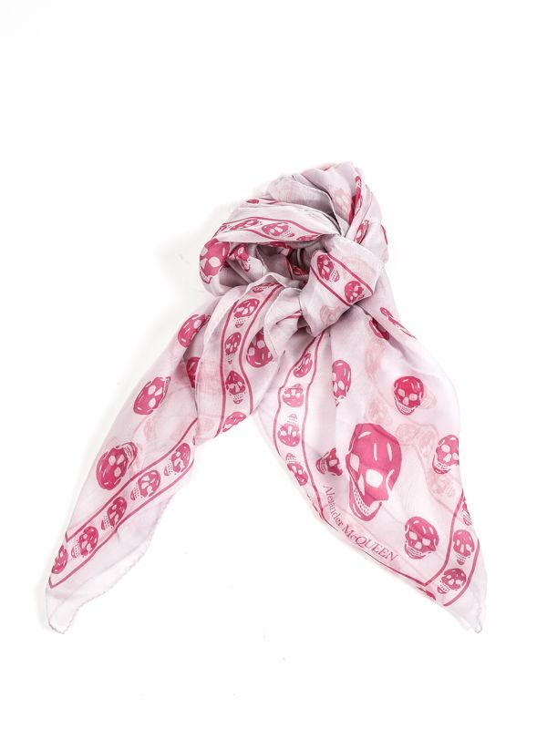 Skull Printed Silk Scarf