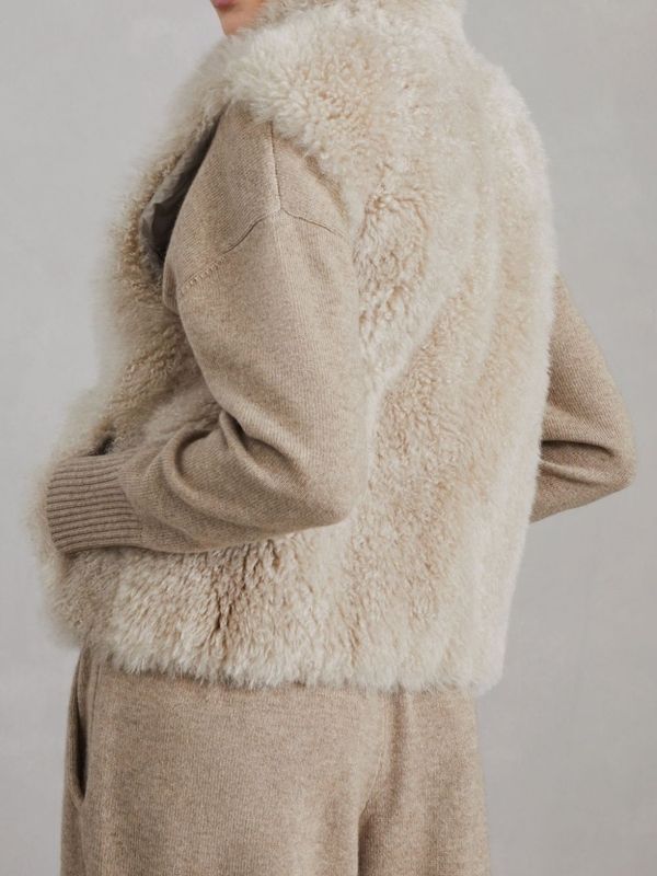 Shearling Reversible Zip-Up
  Vest