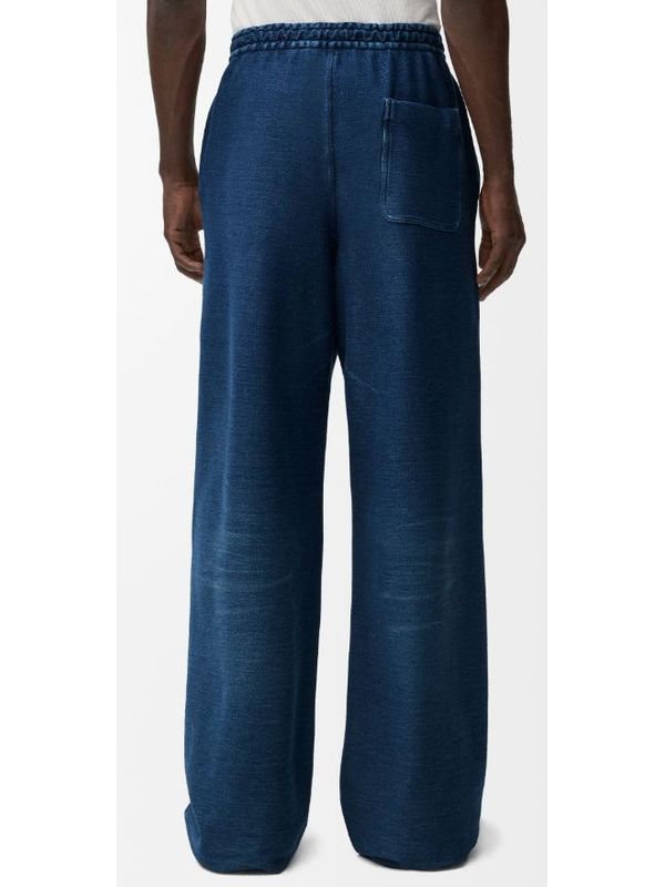 Denim Effect Cotton Pants