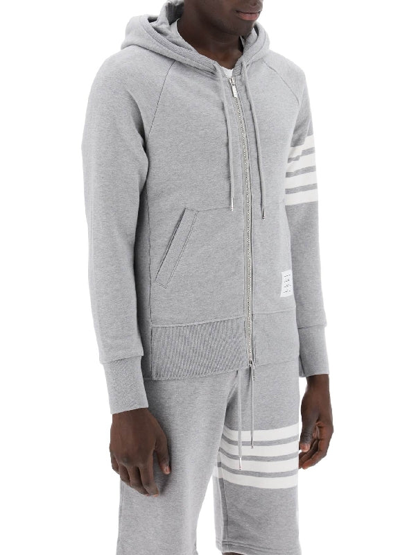 4-bar Cotton Hooded Zip-up - Jente