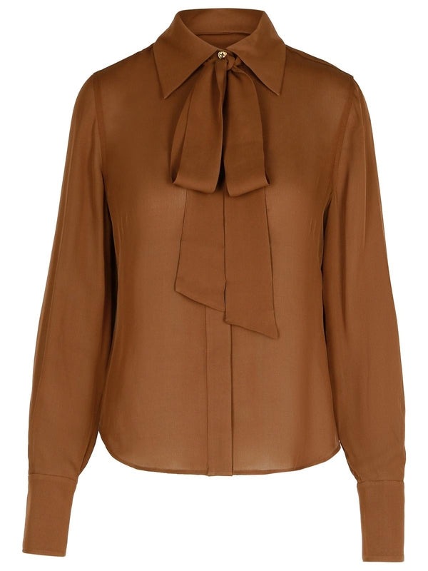 Graysen Bow Silk Shirt - Jente