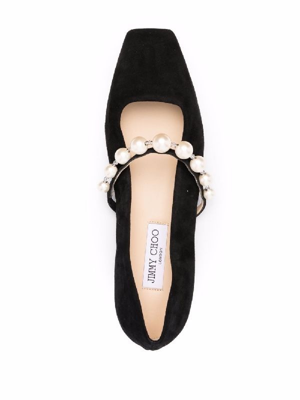 Ade Pearl Strap Suede Flat
  Shoes