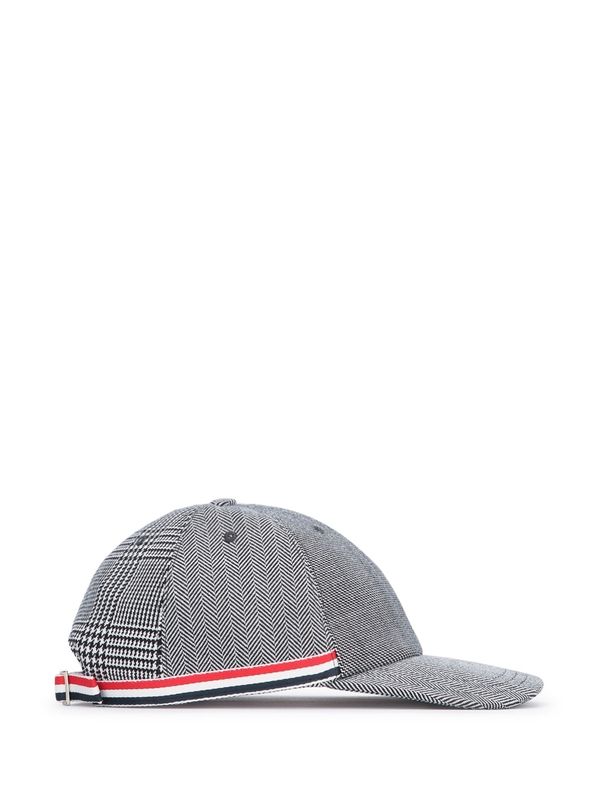 Rwb Logo Label Check Cotton Ball Cap