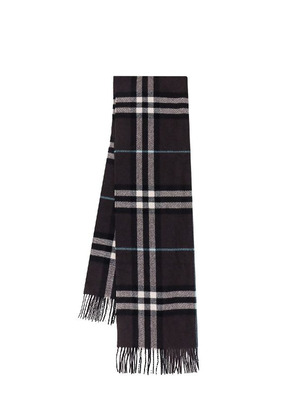 Check Cashmere Fringe Muffler