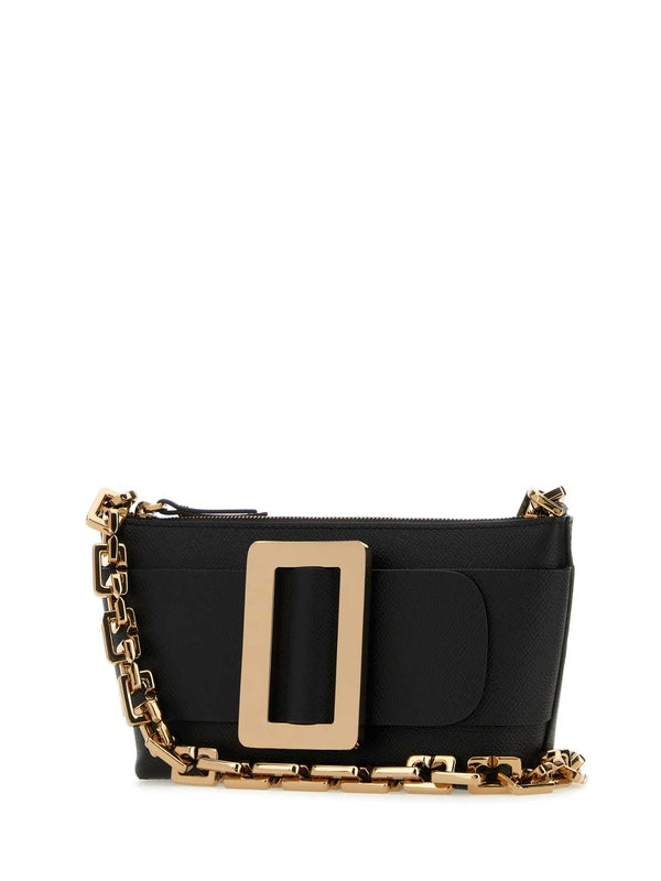 Buckle Detail Chain Shoulder Bag