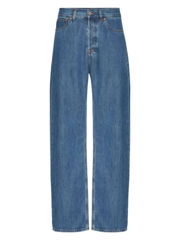 VALENTINO - Back Logo Patch Denim Pants - Jente