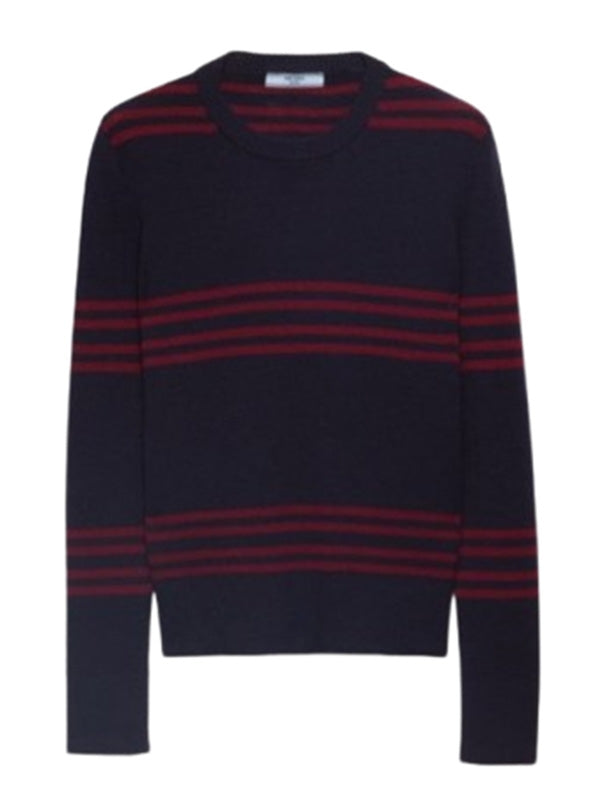 Triangle Patch Wool Stripe Knit