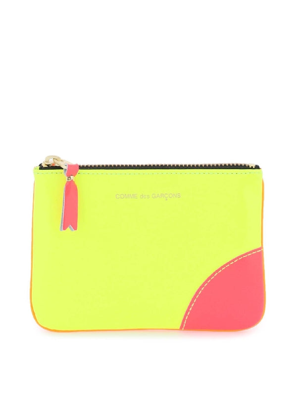 Super Fluo Two Tone Leather Coin Wallet - Jente