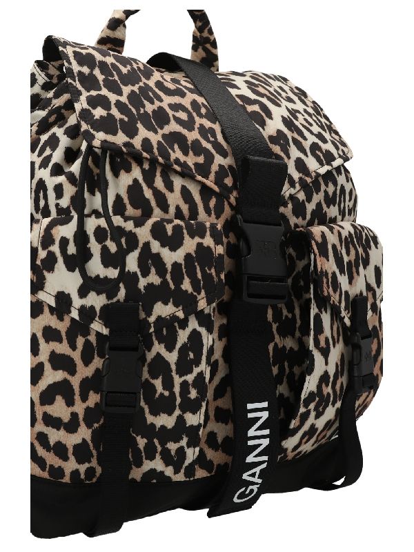 Leopard Tech Strap Backpack