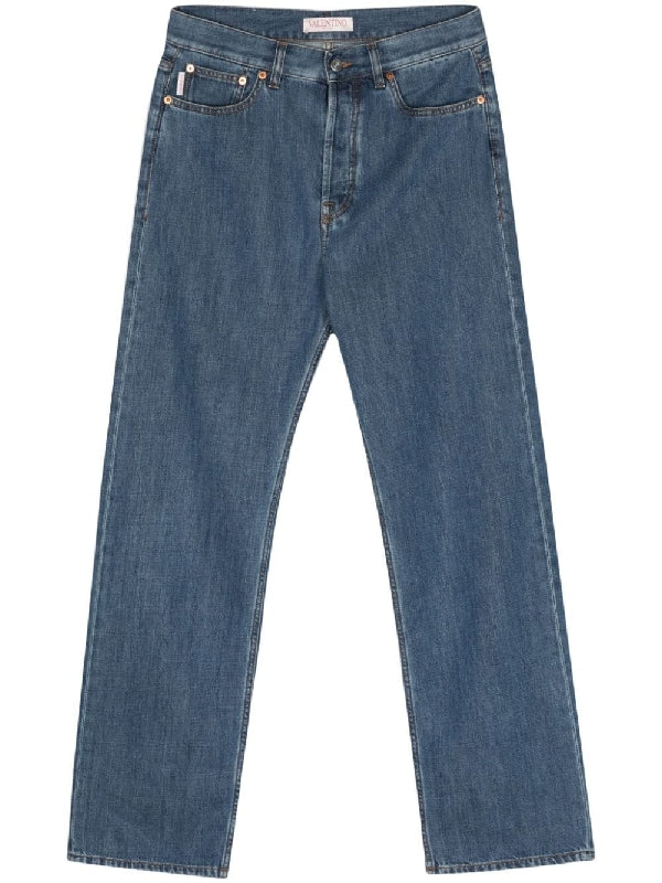 VALENTINO - Back Logo Patch Denim Pants - Jente