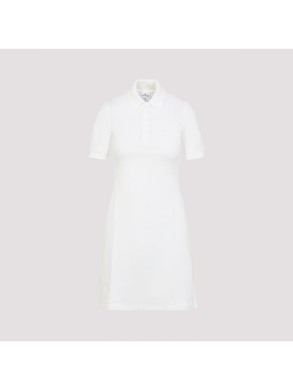 Polo Collar Cotton Mini Dress
