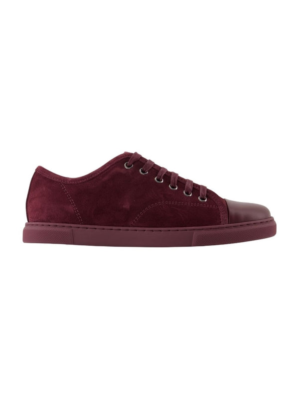Lanvin Burgundy Low Top Sneakers