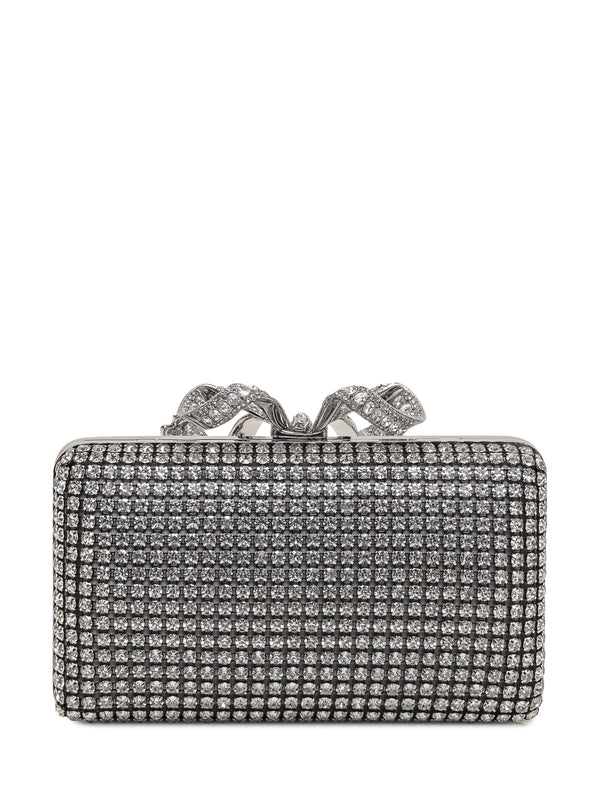 Crystal Bow Accent Chain Clutch Bag