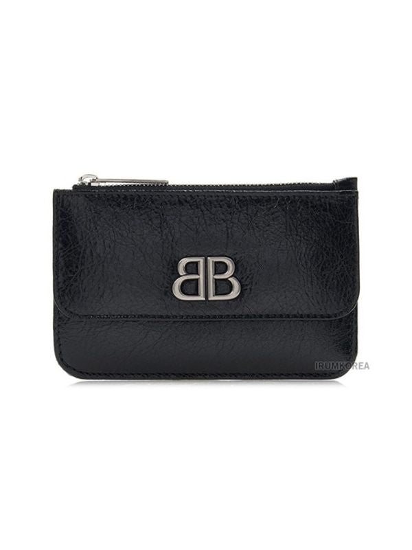 BB Logo Leather Card Wallet