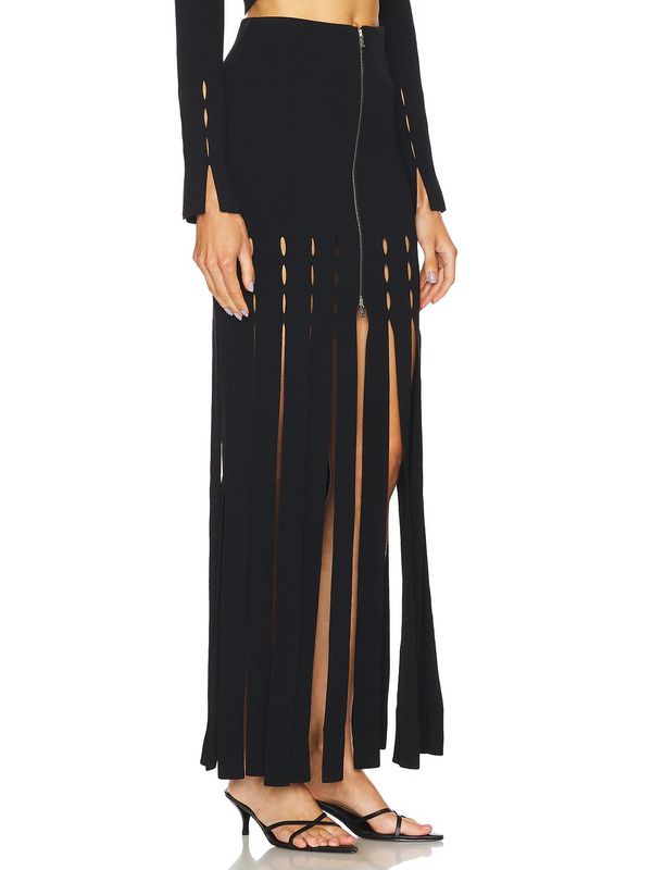 Triana Fringe
  Zipper Long Skirt