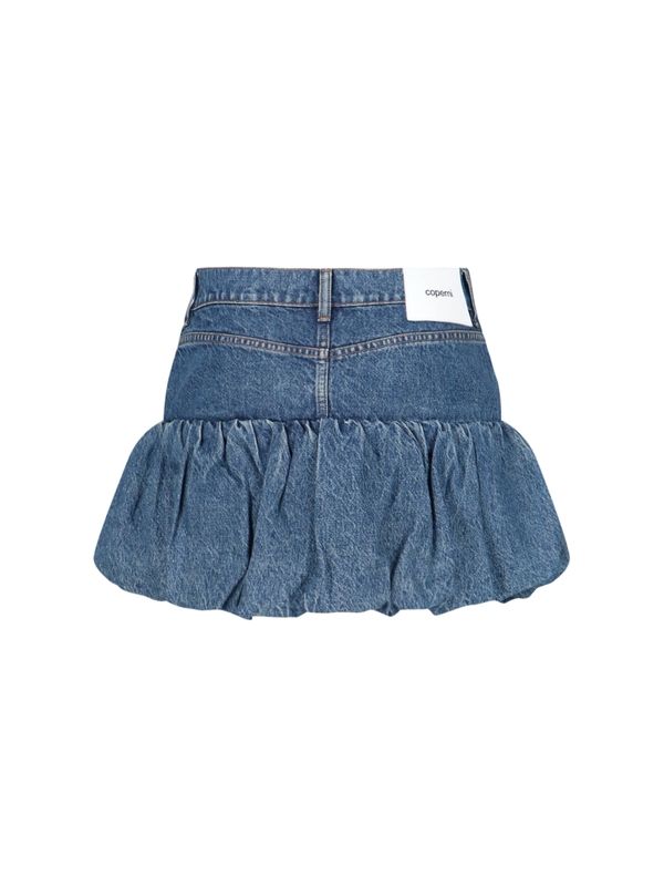 Balloon Denim Mini Skirt