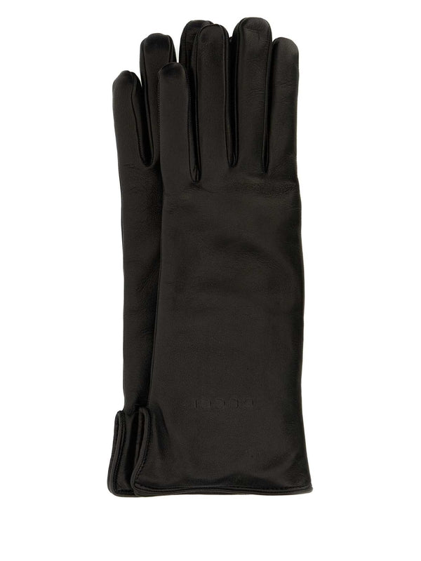 Gucci Black Leather Gloves