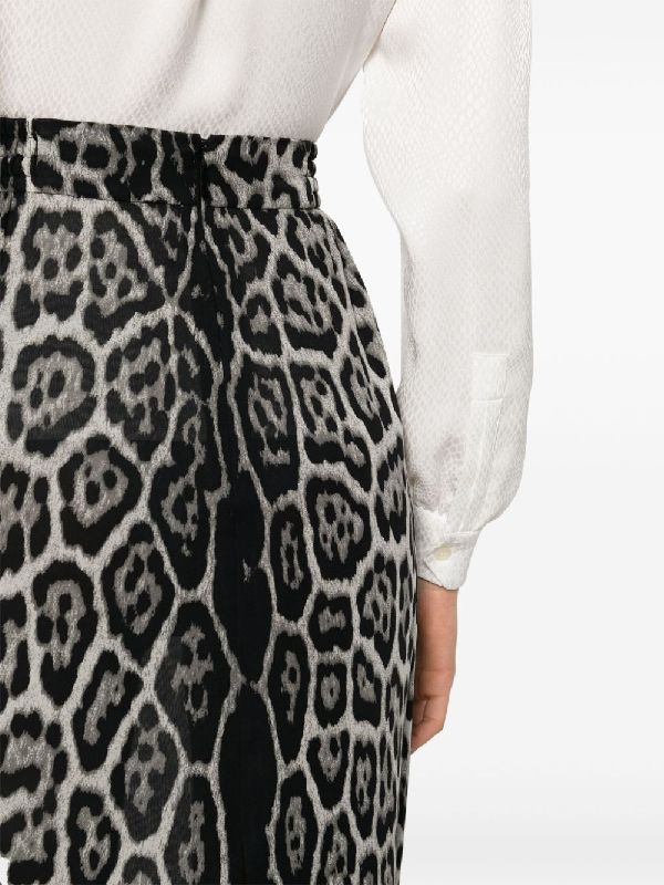 Leopard Printing Silk Skirt