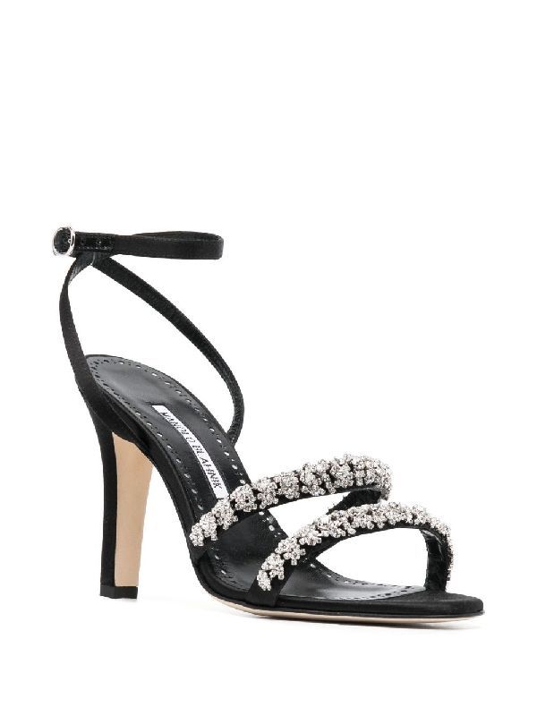 Vedada Crystal Satin Sandal Heels