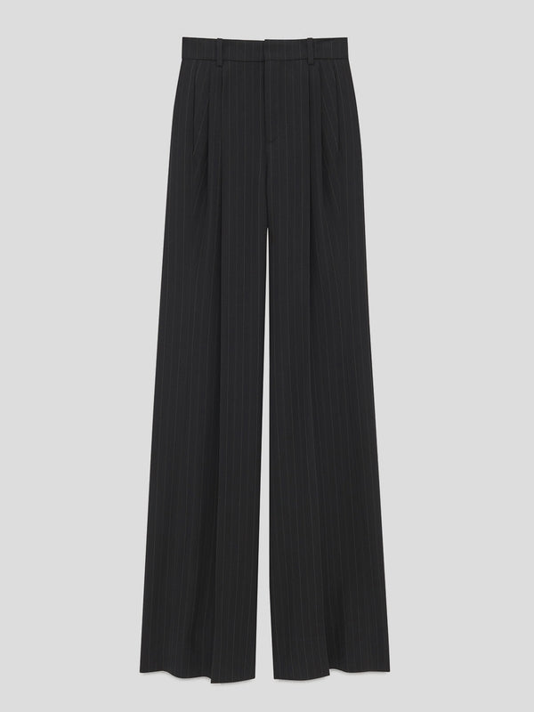 Wool Blend Stripe Pants