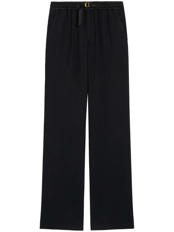 Banded Buckle Detail Flare Pants