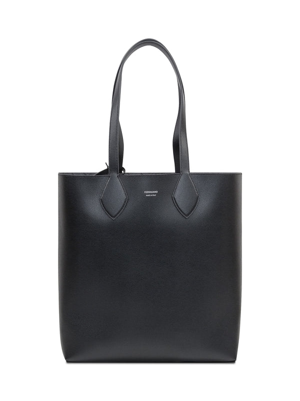 Reversible Logo Leather Tote Bag