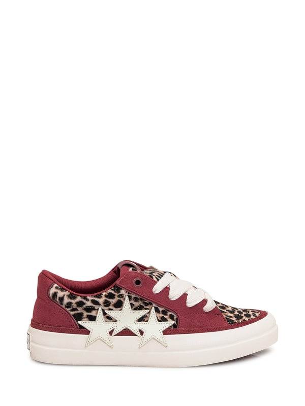 Star Patch Leopard Panel Low-Top Sneakers