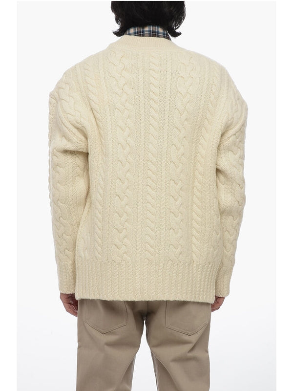 Aran Cable Wool Cardigan