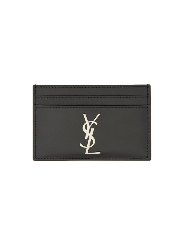 Cassandra Logo Leather Card Wallet