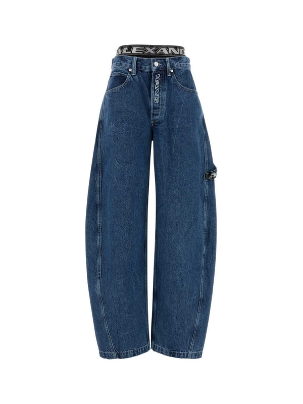 Layered Waist Denim Pants
